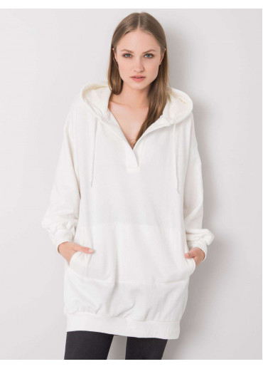 Biela predĺžená mikina