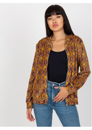 Karamelovo hnedá vzorovaná mikina