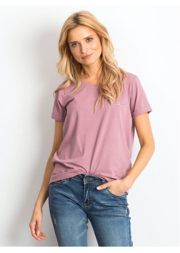 Tmavopúdrovo ružové basic tričko