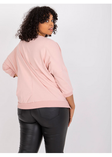 Tmavopúdrovo ružové tričko s 3/4 rukávom