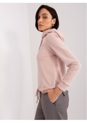 Púdrovo ružová mikina s kapucňou