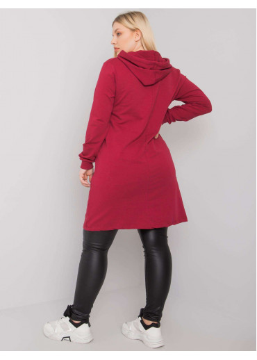 Bordovo červená tunika s potlačou