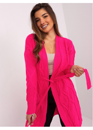 Neónovo ružový kardigán