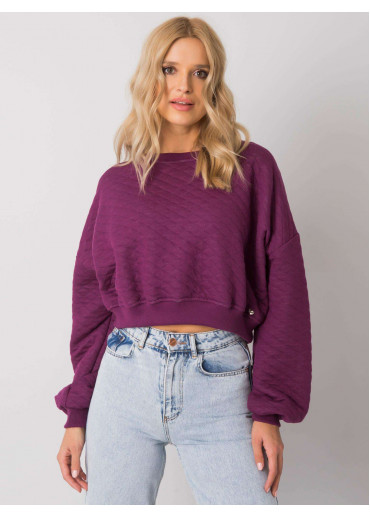 Fialová crop top mikina