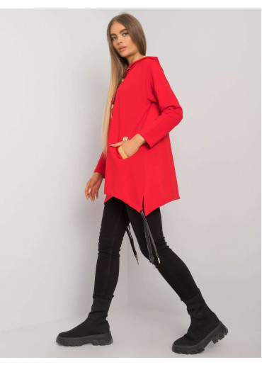 Červená asymetrická mikina