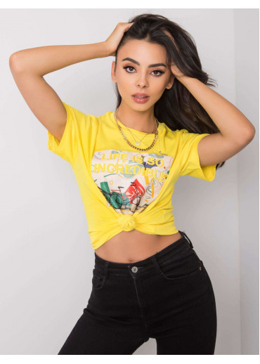 Žlté bavlnené tričko