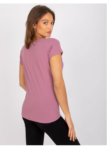 Tmavopúdrovo ružové basic tričko