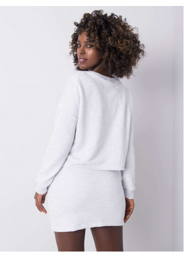 Svetlosivá teplákova súprava so sukňou