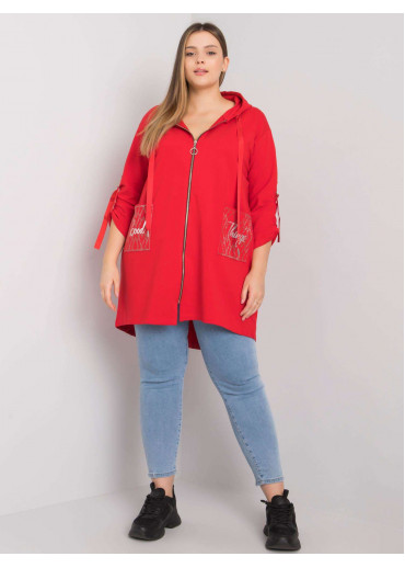 Červená mikina s kapucňou
