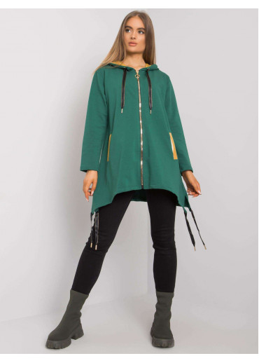Tmavozelená asymetrická mikina