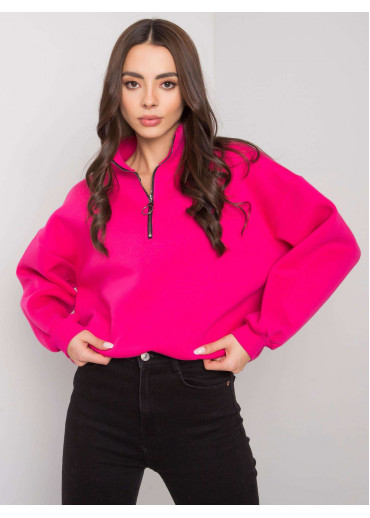 Fuchsiovo ružová dámska basic mikina