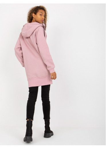 Tmavopúdrovo ružová predĺžená mikina