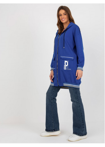 Modrá predĺžená mikina