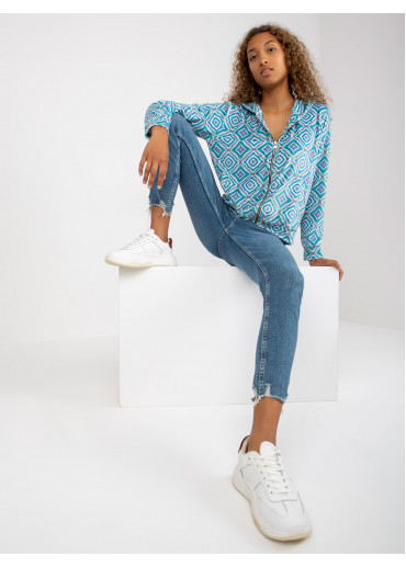 Svetlomodrá vzorovaná mikina