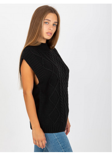 Čierna pletená vesta