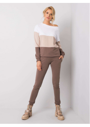 Béžovo hnedá tepláková súprava