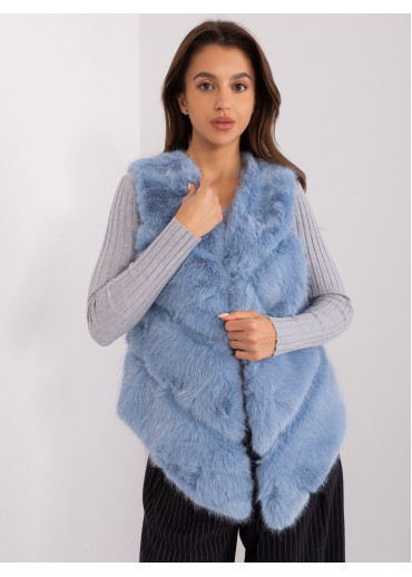 Svetlomodrá kožušinová vesta