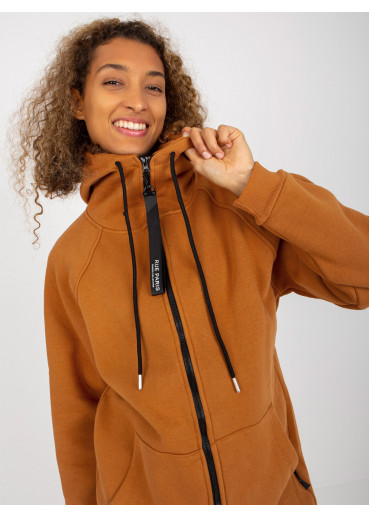 Hnedá predĺžená mikina