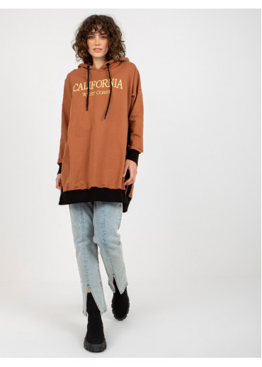 Hnedá mikinová tunika