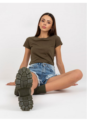 Khaki zelené basic tričko