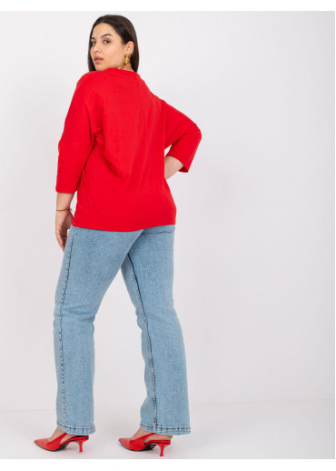 Červené tričko s 3/4 rukávom