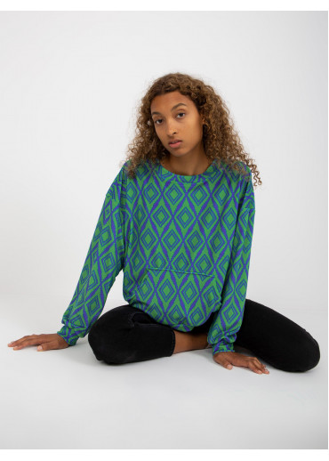 Zelená vzorovaná mikina