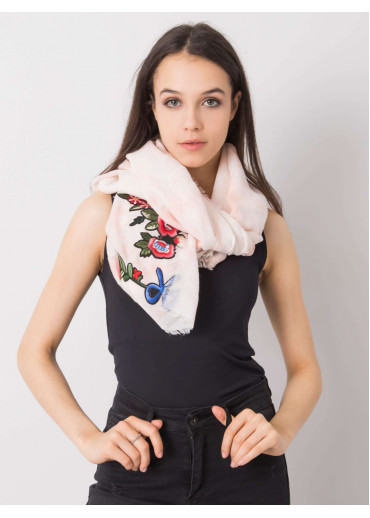 Broskyňovo ružová šatka s výšivkami