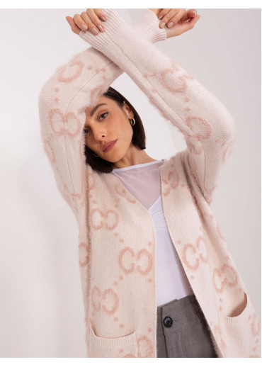 Púdrovo ružový kardigán