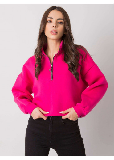 Fuchsiovo ružová dámska basic mikina