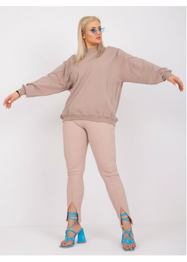 Béžovo hnedá bavlnená mikina