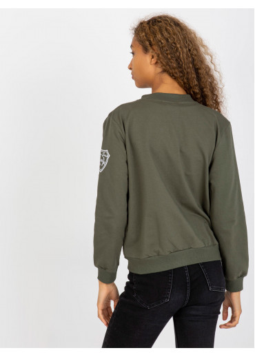 Khaki zelená mikina na zips