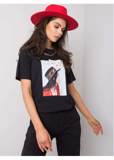 Čierne bavlnené tričko