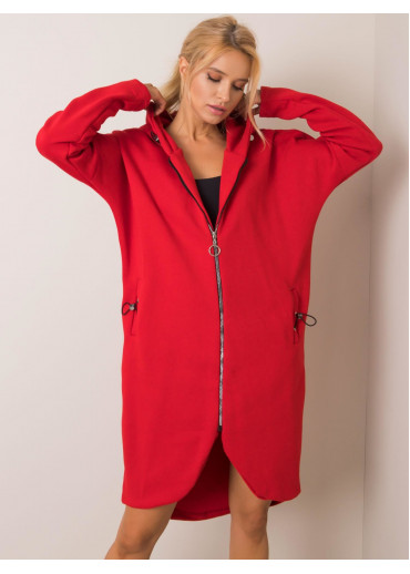 Červená predĺžená mikina