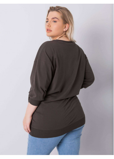 Khaki zelené dámske predĺžené tričko