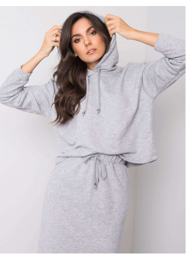 Sivá teplákova súprava so sukňou