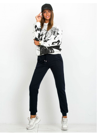 Tmavomodré basic tepláky