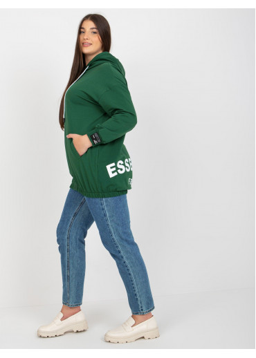 Tmavozelená mikina s kapucňou