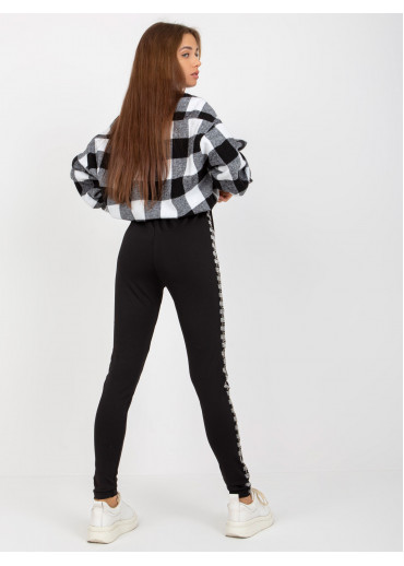 Čierne legíny s lampasom