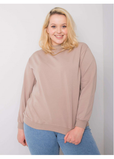 Béžovo hnedá bavlnená mikina