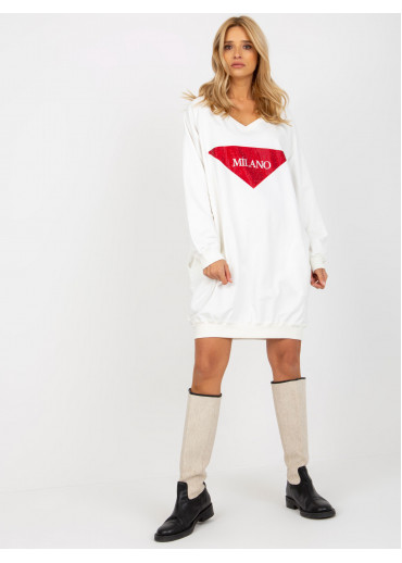 Smotanovo biela mikinová tunika Milano