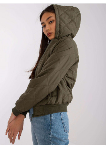 Khaki zelená krátka prechodná bunda