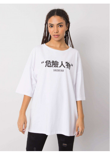 Biele predĺžené tričko