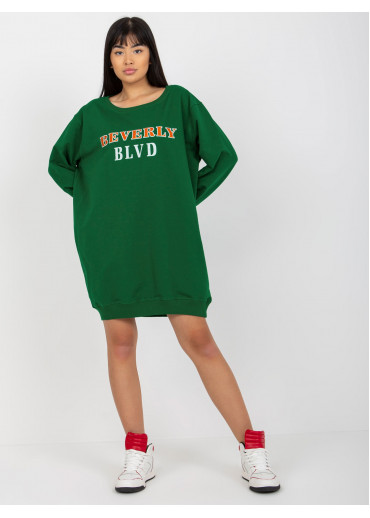 Tmavozelená predĺžená mikina