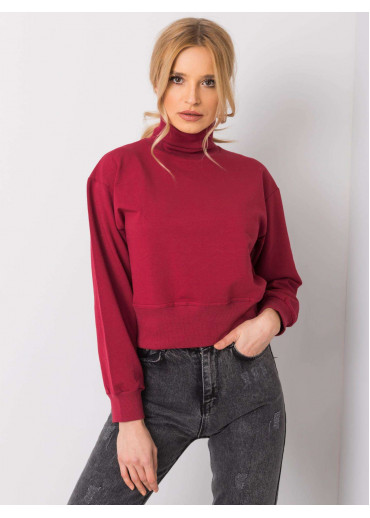 Bordovo červená mikina s rolákom