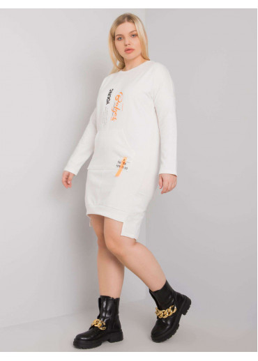 Smotanovo biela tunika s potlačou