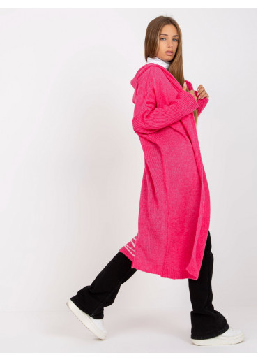 Neónovo ružový kardigán