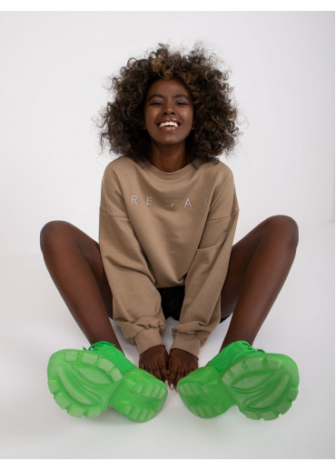 Béžovo hnedá basic mikina