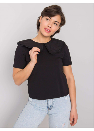 Čierne tričko s golierom