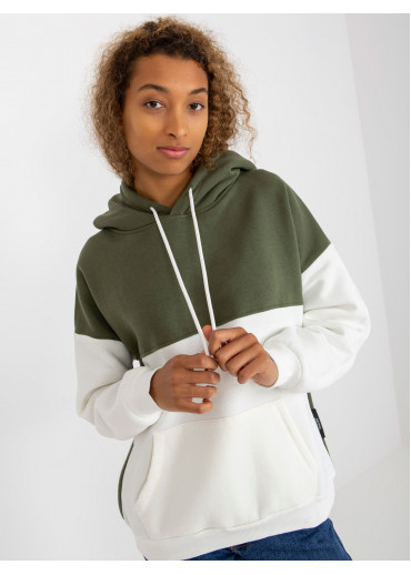 Khaki zelená dvojfarebná mikina