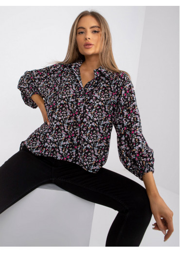Čierna kvetovaná blúzka